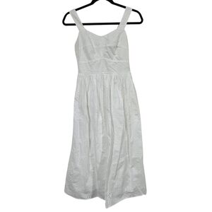 J. Crew White Eyelet 100% Cotton Midi Dress Size 00